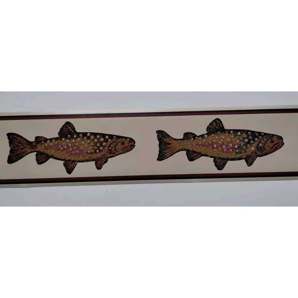 5" YORK Wall Border - Fish - Ocean - Nautical - Maroon Green - 5 yds